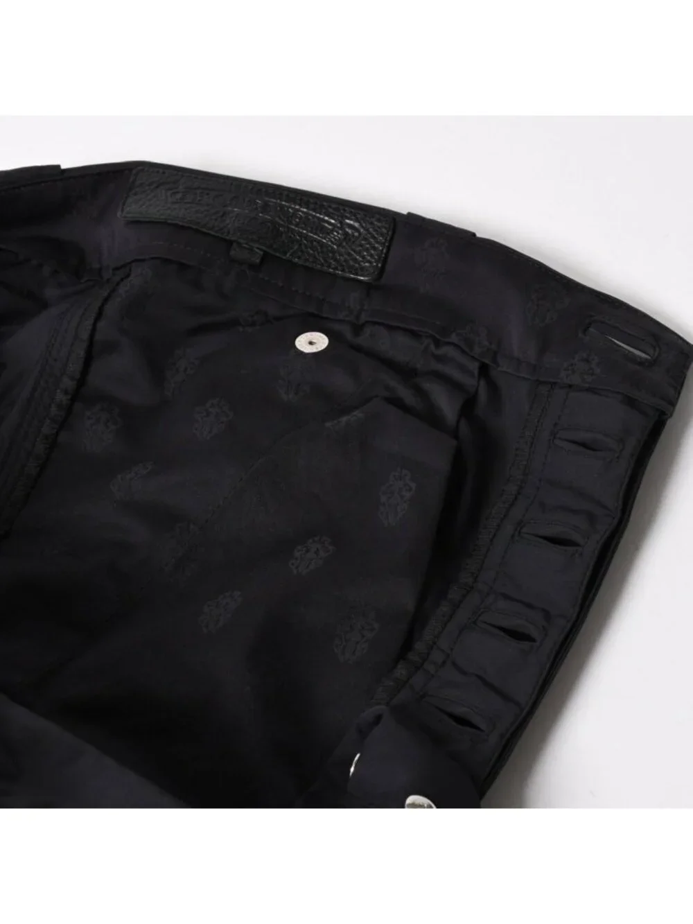Chrome Hearts Carpenter Double Knee Work Pants Cross Ball Horseshoe Black Nylon